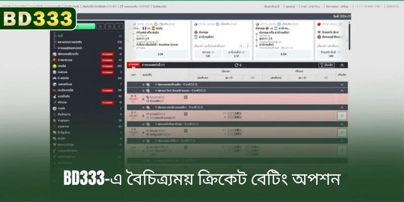 BD333-এ विभिन्न ধরনের ক্রিকেট বেটিং অপশন