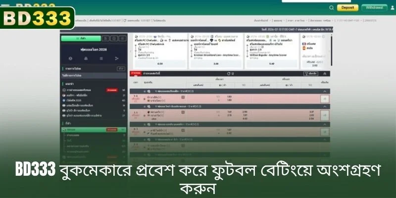 BD333 বুকমেকারে প্রবেশ করুন এবং ফুটবল বেটিংয়ে অংশ নিন