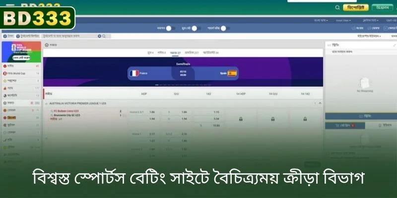 বিভিন্ন স্পোর্টস ক্যাটাগরি সহ বিশ্বস্ত স্পোর্টস বেটিং সাইট