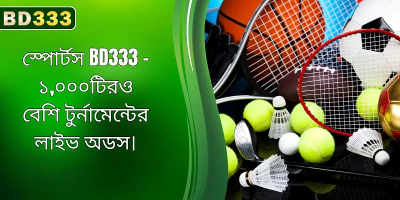 A promotional graphic highlighting the comprehensive sports betting markets, competitive live odds, and dynamic sporting events available on the BD333 platform